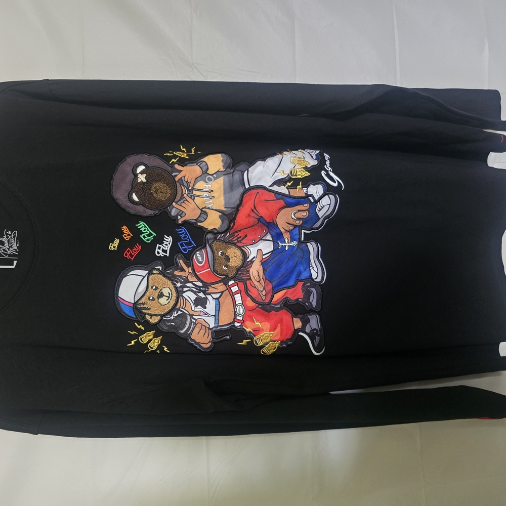 Black Graphic Long Sleeve Shirt